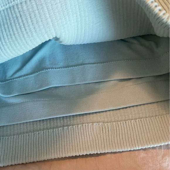 Aerie Real Good Crop Ribbed Tank Top Size M Mint Green Built In Shelf Bra Halter - Picture 3 of 6